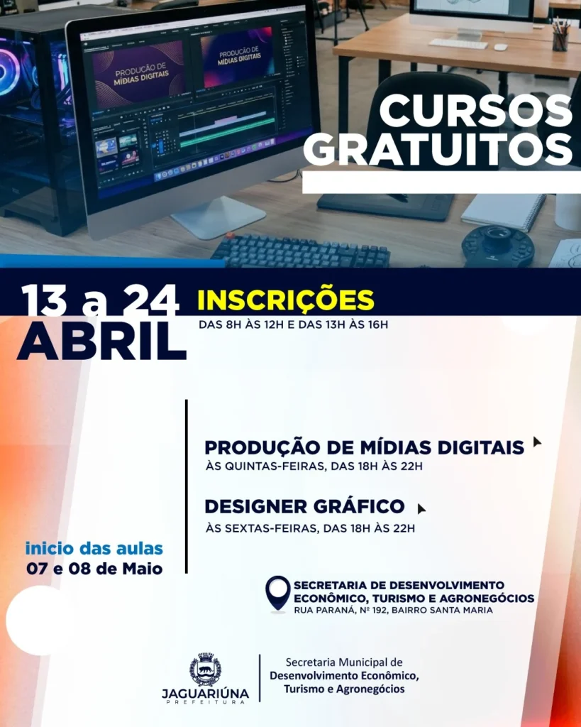 Prefeitura de Jaguariúna abre inscrições para cursos gratuitos na área digital prefeitura-de-jaguariuna-abre-inscricoes-para-cursos-gratuitos-na-area-digital