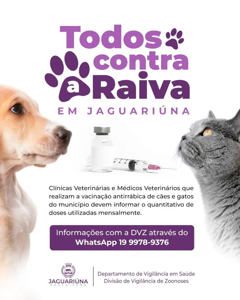Jaguariúna impulsiona mapeamento da vacinação antirrábica na rede privada jaguariuna-intensifica-mapeamento-da-vacinacao-antirrabica-na-rede-privada